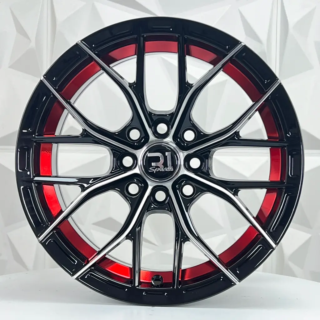 RIN 14X7 4-100/114.3 R1 SPORT 2051 BLACK MACHINE RED LINE ET0 CB73.1 