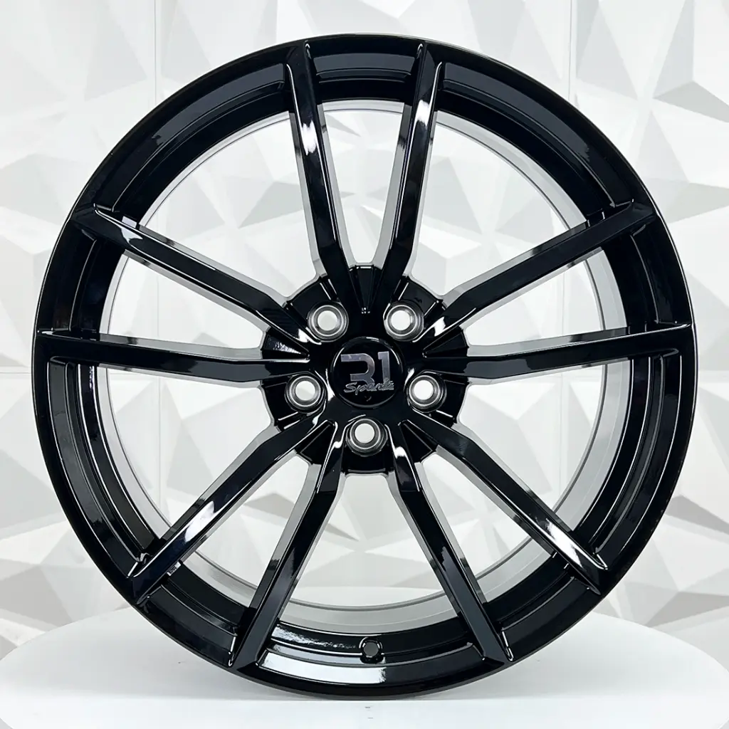 RIN 18X8 5-100 R1 SPORT 8390 GLOSS BLACK ET42 CB57.1