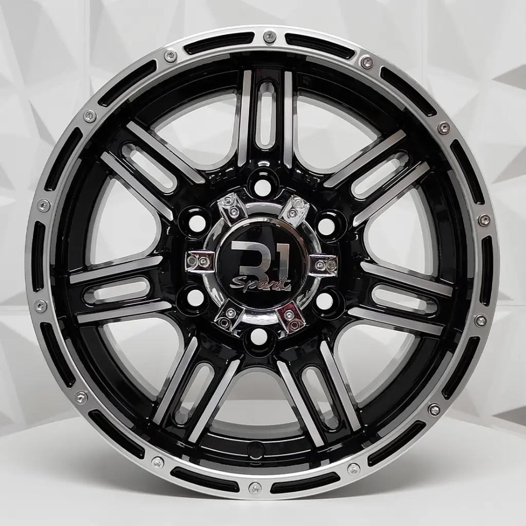 RIN 14X6 6-139.7 R1 SPORT LGS14 BLACK MACHINE FACE MACHINE LIP ET0 CB108.2