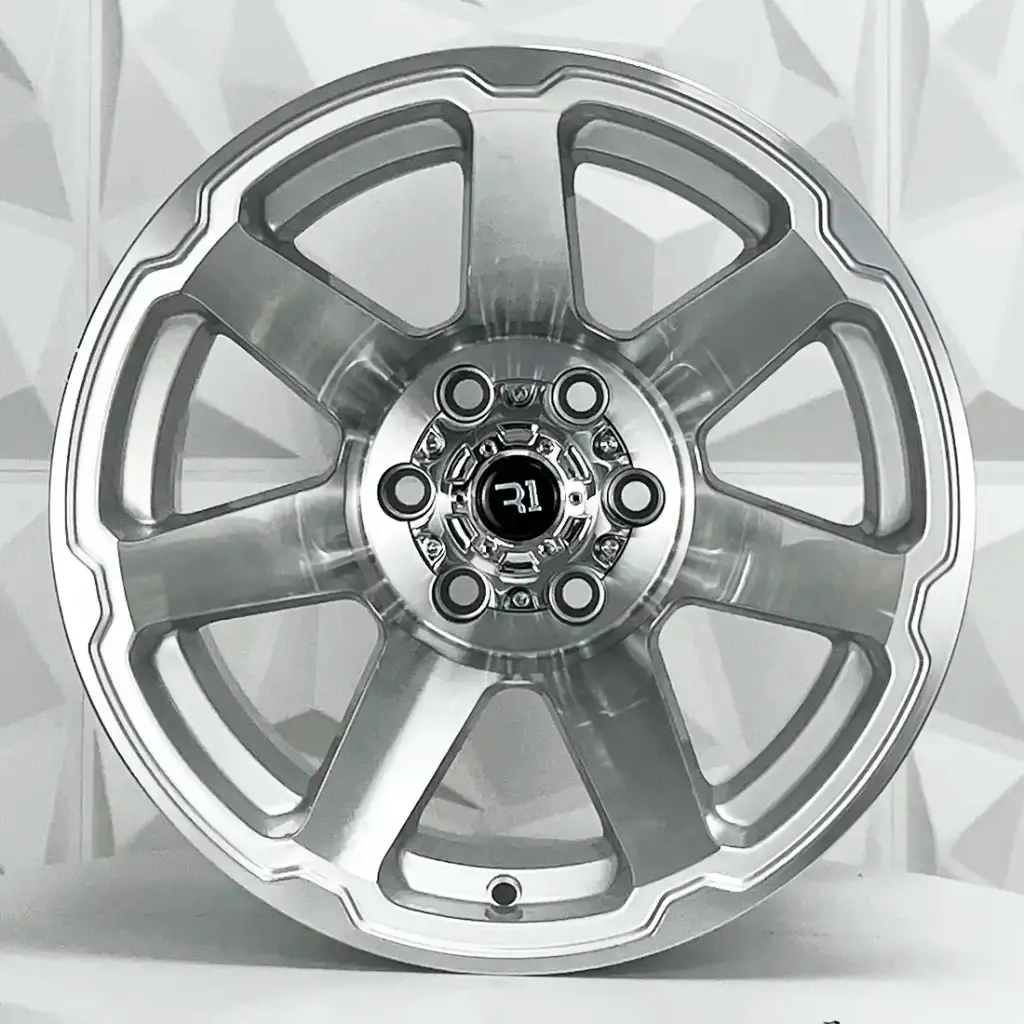 RIN 15X10 6-114.3 R1 SPORT QC1856 SILVER MACHINE FACE MACHINE LIP ET-44 CB83.1