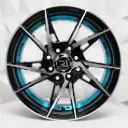RIN 14X5.5 4-100/114.3 R1 SPORT RGW5840 BLACK MACHINE FACE+BLUE UNDERCUT ET35 CB