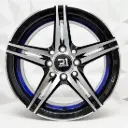 RIN 14X6 4-100/114.3 R1 SPORT 5236 BLACK MACHINE FACE BLUE LINE ET25 CB73.1
