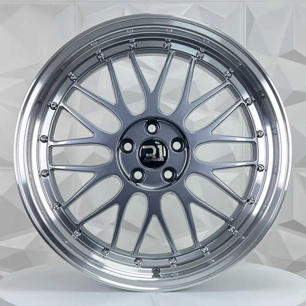RIN 18X8.5 5-100 R1 SPORT QC1120 GUNMETAL MACHINE LIP ET35 CB73.1