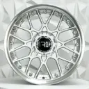 RIN 17X9 4-100/114.3 R1 SPORT QC1198 SILVER MI CHROME RIVETS ET25 CB73.1
