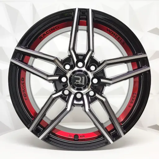 [156668] RIN 15X6.5 4-100/114.3 R1 SPORT 238 BLACK MACHINE FACE+RED UNDERCUT ET30 CB73.1 