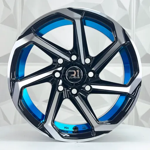 [133501] RIN 13X7 4-100/114.3 R1 SPORT 2020 BLACK MACHIE BLUE LINE ET0 CB73.1 